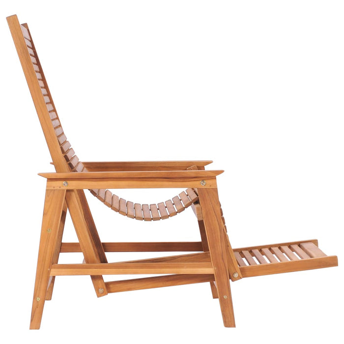 VXL Garden Chair With Footrest Solid Teak Wood
