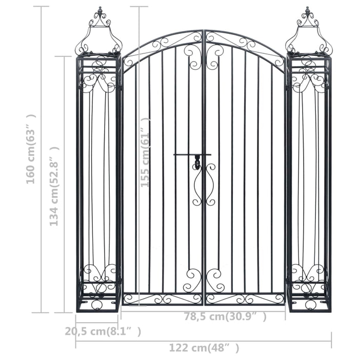 VXL Decorative Wrought Iron Garden Gate 122X20.5X160 Cm