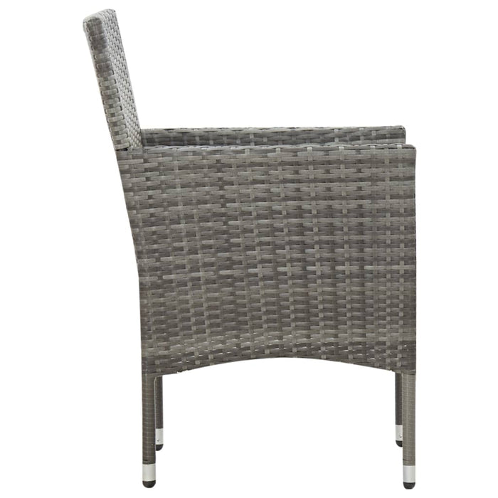 VXL Garden Furniture Set 4 Pieces and Cushions Gray Synthetic Rattan