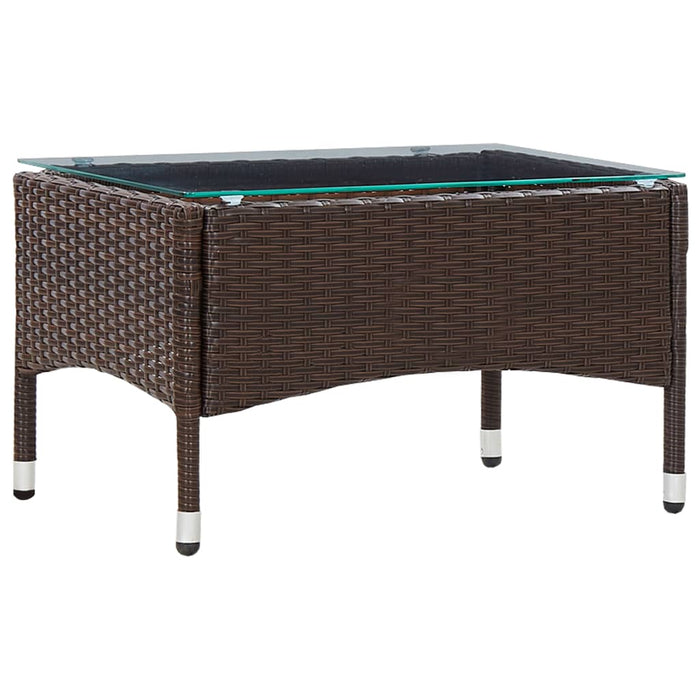 VXL Brown Synthetic Rattan Coffee Table 60X40X36 Cm