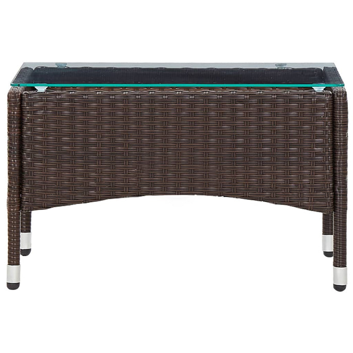 VXL Brown Synthetic Rattan Coffee Table 60X40X36 Cm
