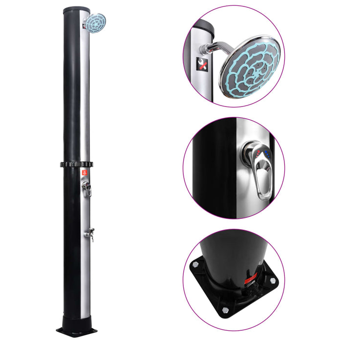 VXL Solar Garden Shower with Shower Head and Tap 40 L