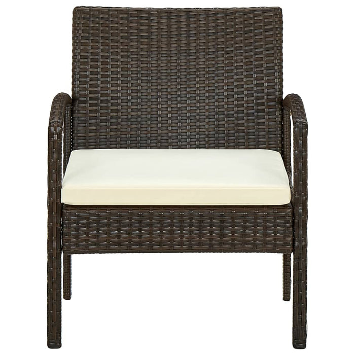 VXL Garden Chair with Brown Synthetic Rattan Cushion