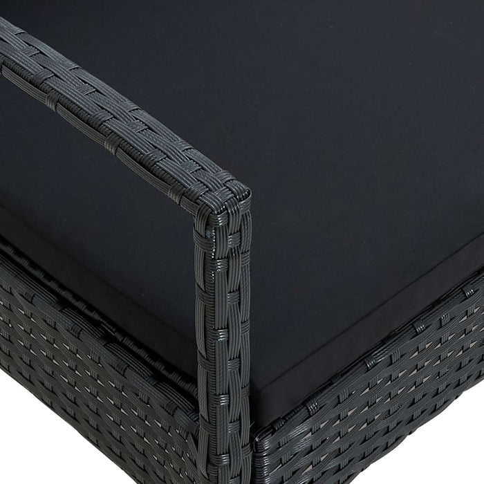 VXL Garden Armchair with Black Synthetic Rattan Cushion