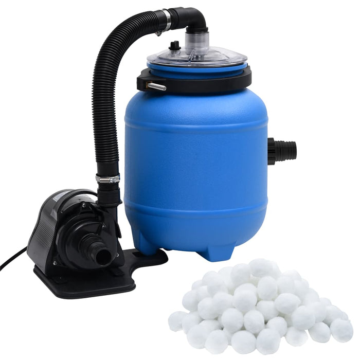 VXL Bomba de filtro de piscina negra y azul 4 m³/h