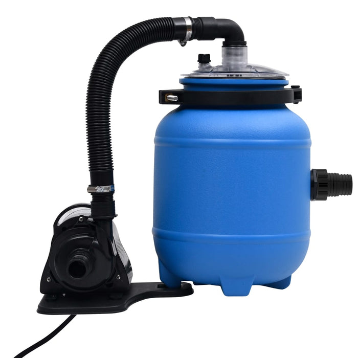 VXL Bomba de filtro de piscina negra y azul 4 m³/h