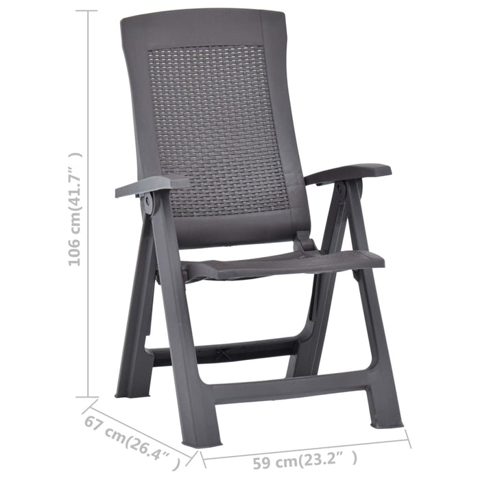 VXL Reclining Garden Chairs 2 Units Plastic Mocha Color