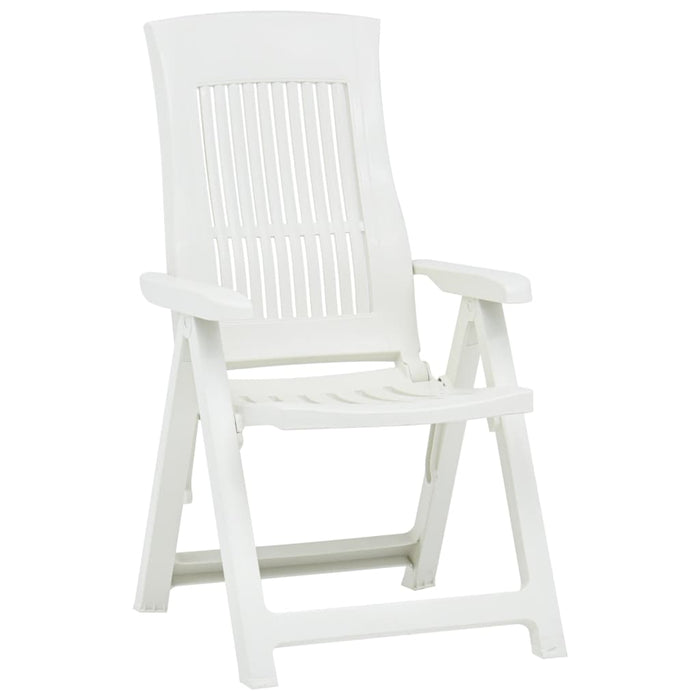 VXL Reclining Garden Chairs 2 Units White Plastic