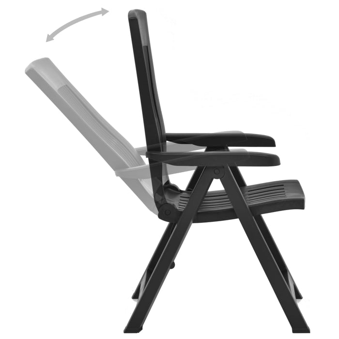 VXL Reclining Garden Chairs 2 Units Plastic Mocha Color