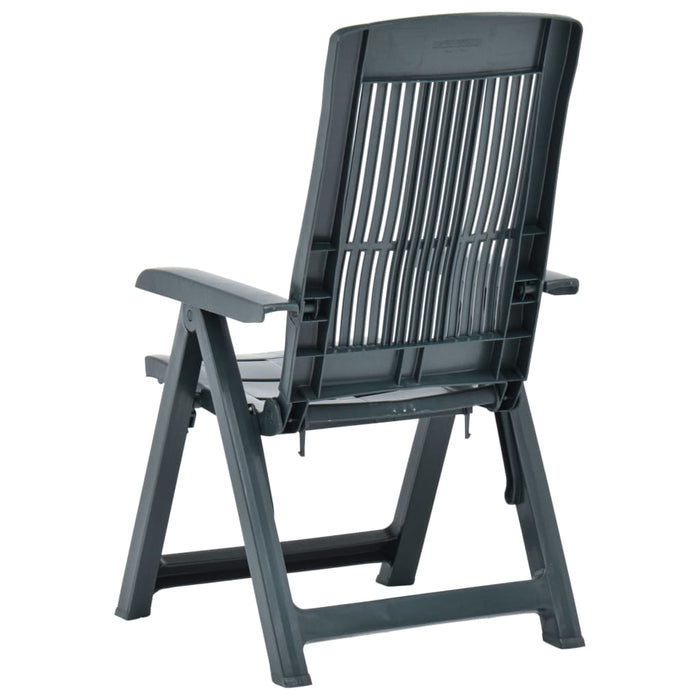 VXL Reclining Garden Chairs 2 Units Green Plastic