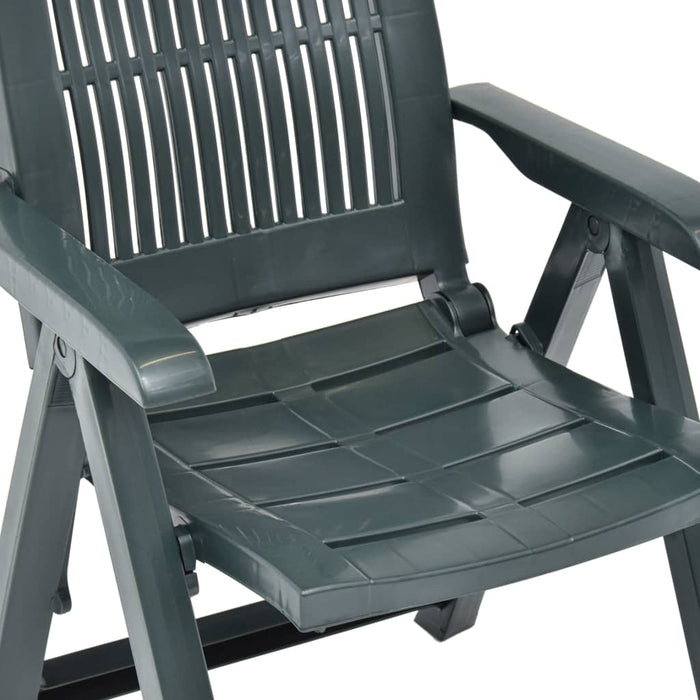 VXL Reclining Garden Chairs 2 Units Green Plastic