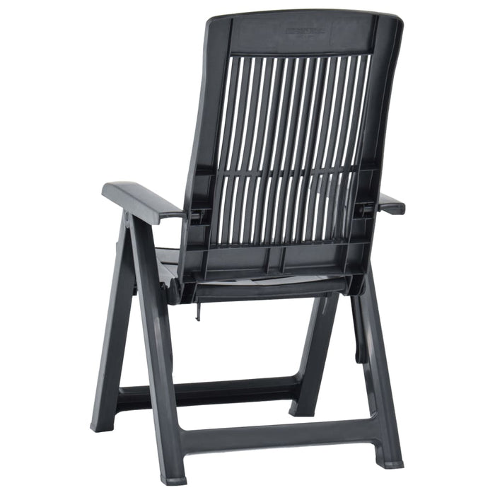 VXL Reclining Garden Chairs 2 Units Anthracite Gray Plastic
