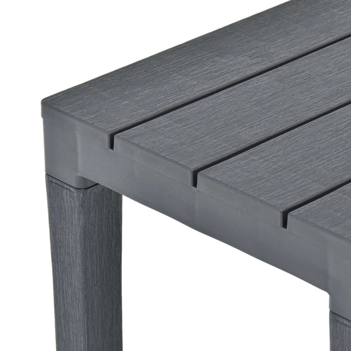 VXL Garden Table with 2 Anthracite Gray Plastic Benches