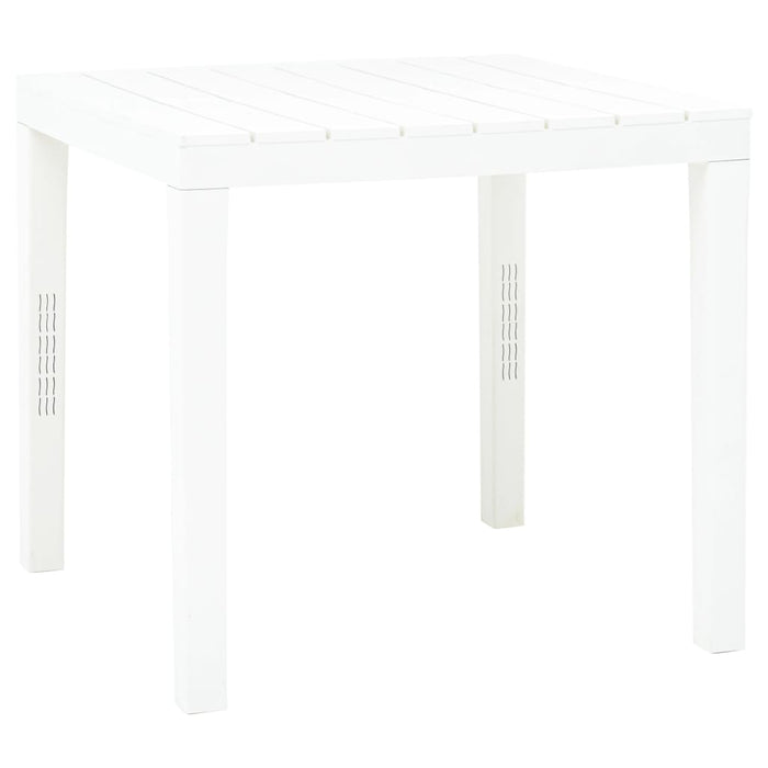 VXL White Plastic Garden Table 78X78X72 Cm