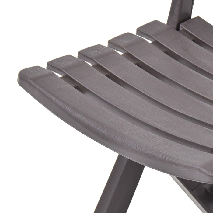 VXL Folding Garden Chairs 2 Units Plastic Mocha Color