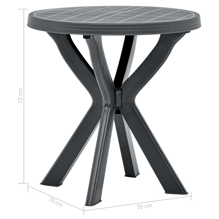 VXL Anthracite Gray Plastic Bistro Garden Table Ø70 Cm
