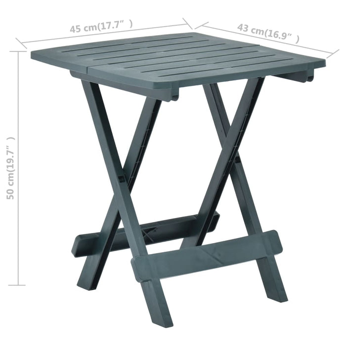 VXL Green Plastic Folding Garden Table 45X43X50 Cm