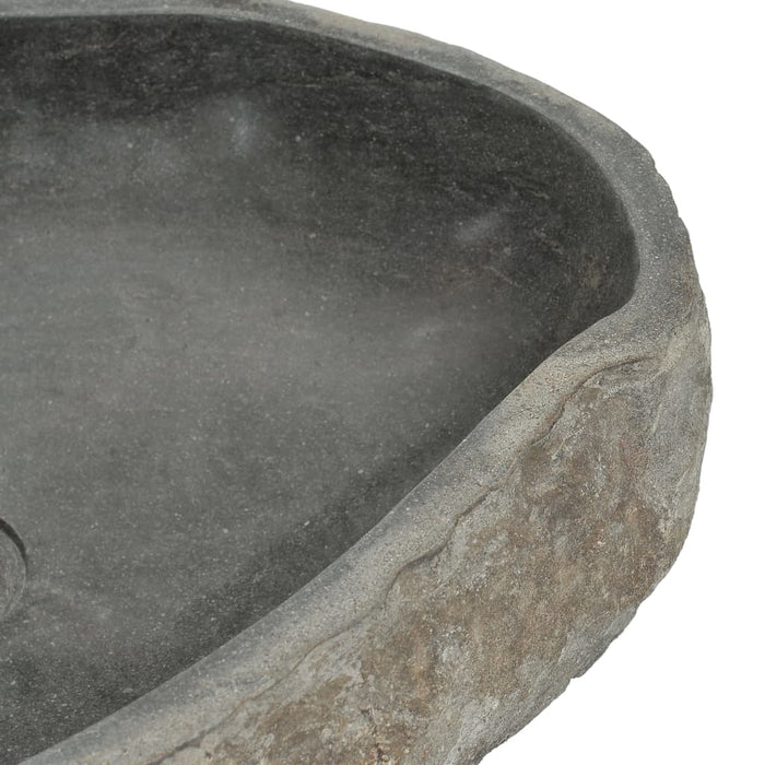 VXL Lavabo de piedra de río ovalada 45-53 cm