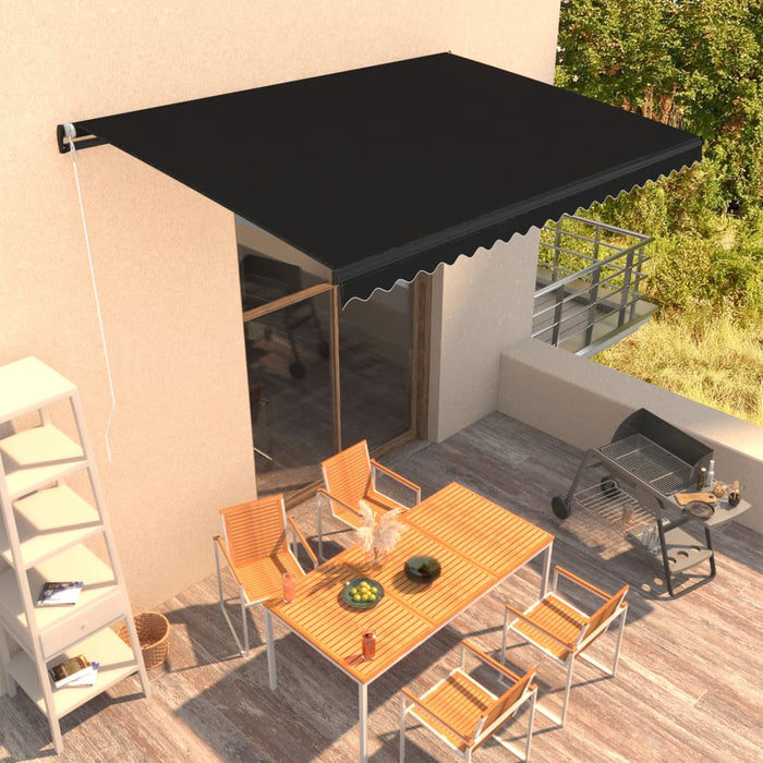 VXL Manual Retractable Awning Anthracite Gray 450X300 Cm