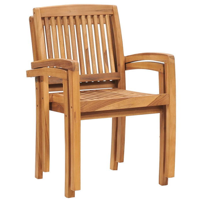 VXL Stackable Garden Dining Chairs 2 Pieces Solid Teak Wood