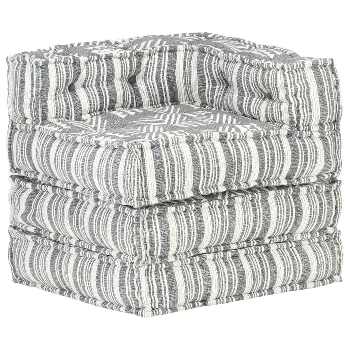 VXL Gray Striped Fabric Modular Pouf
