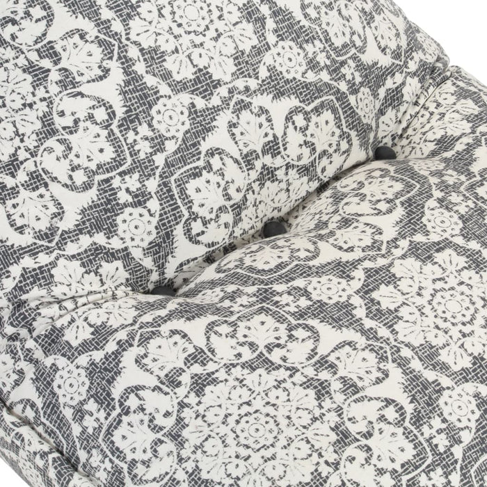 VXL Light Gray Patchwork Fabric Pouf Armchair