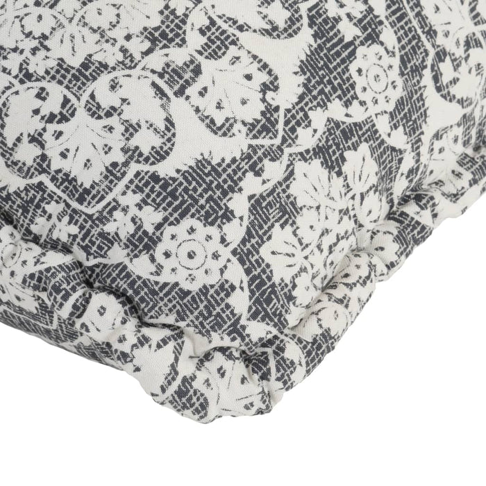 VXL Light Gray Patchwork Fabric Pouf Armchair