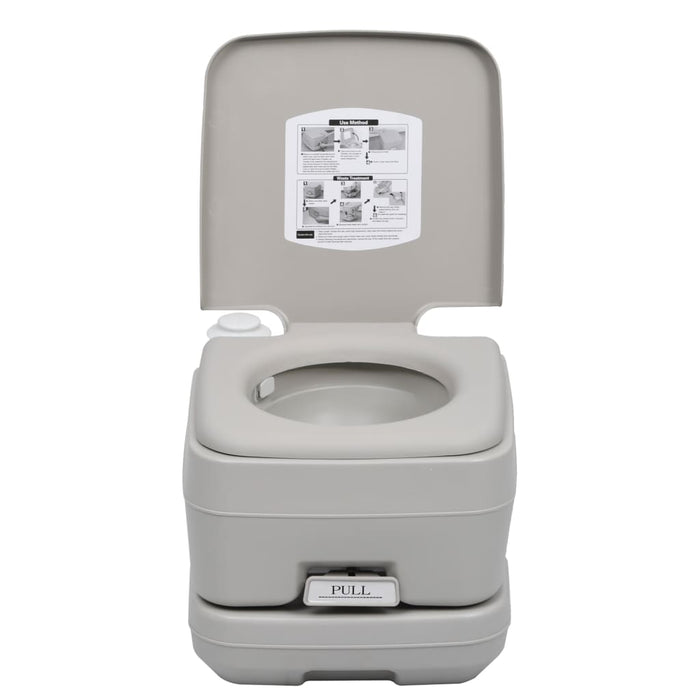 VXL Portable Camping Toilet Gray 10 + 10 L
