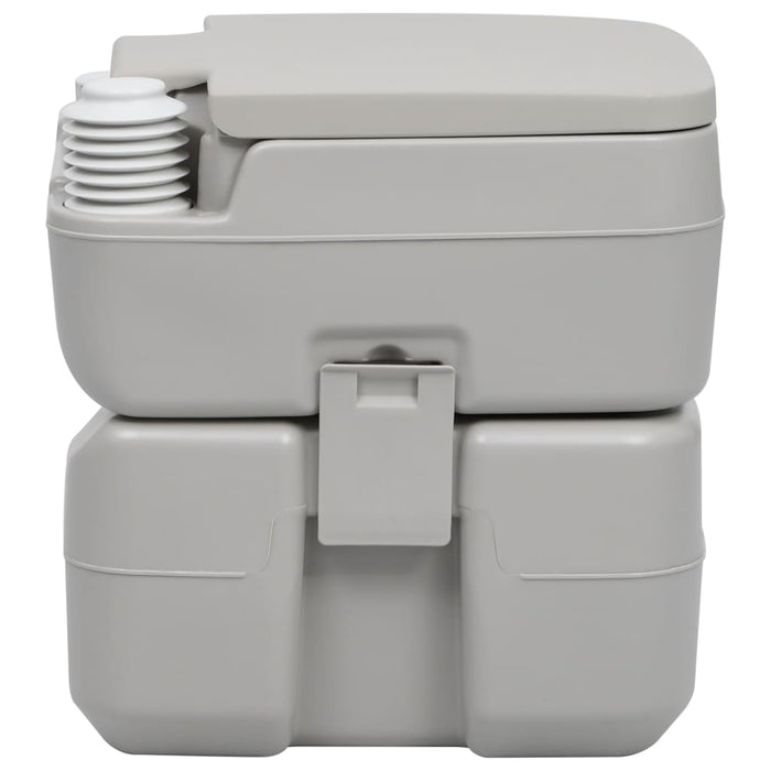 Inodoro portátil portátil para adultos y niños, inodoro de camping móvil  (color: blanco, tamaño: doble barril interior)