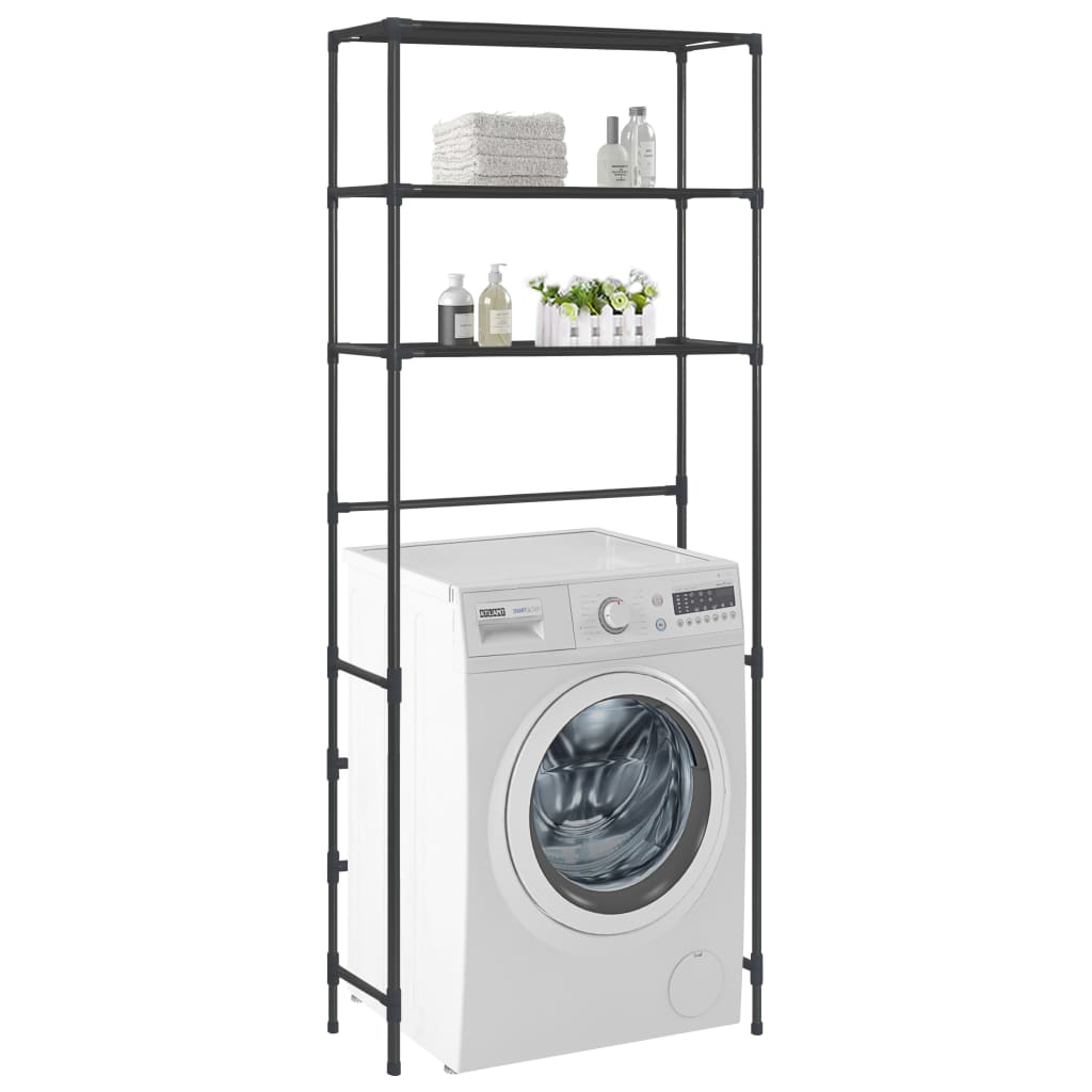  Estante para lavadora, estante encima de la lavadora, estante  de lavadora de 3 niveles, negro, blanco, para lavandería, inodoro :  Electrodomésticos