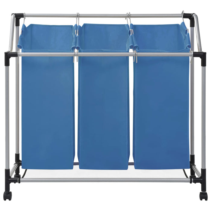 VXL Laundry Separator with 3 Bags Blue Steel