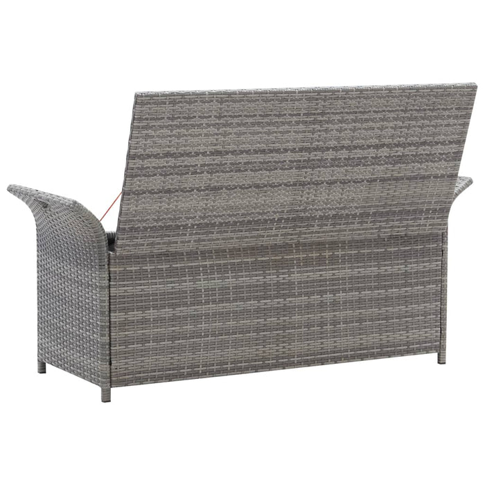 VXL Storage Bench with Cushion Gray Synthetic Rattan 138 Cm