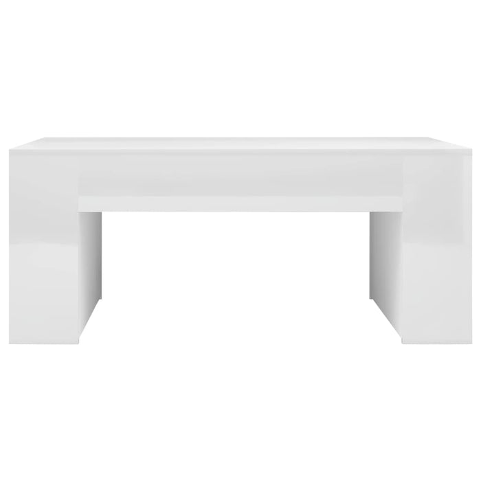 VXL Glossy White Chipboard Coffee Table 100X60X42 Cm