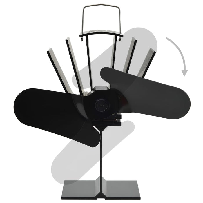 VXL Ventilador De Estufa Accionado Por Calor 2 Aspas Negro