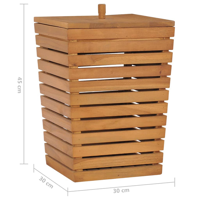 VXL Laundry Basket Solid Teak Wood 30X30X45 Cm