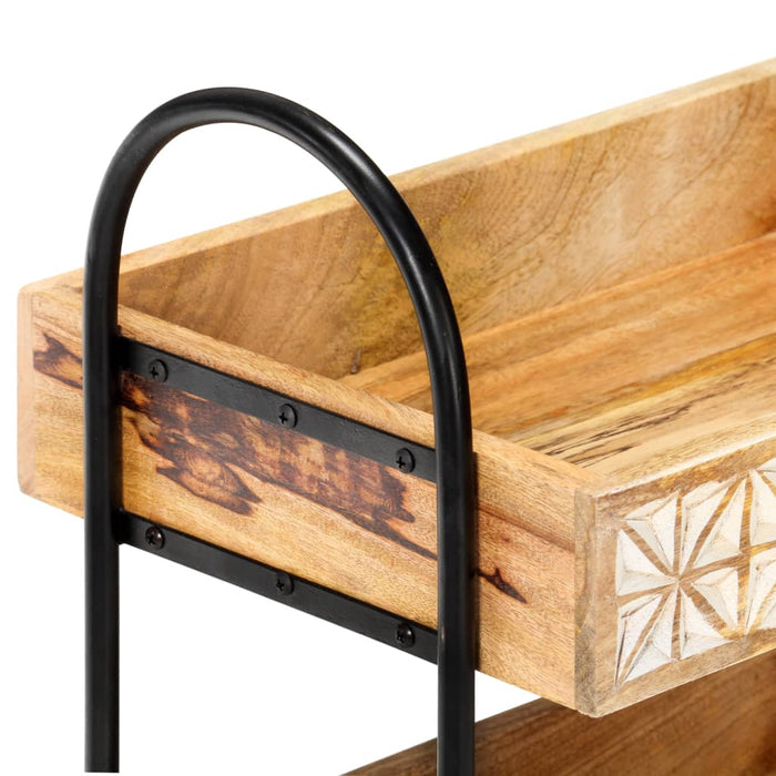 VXL 3-tier kitchen cart solid mango wood 46x30x76 cm