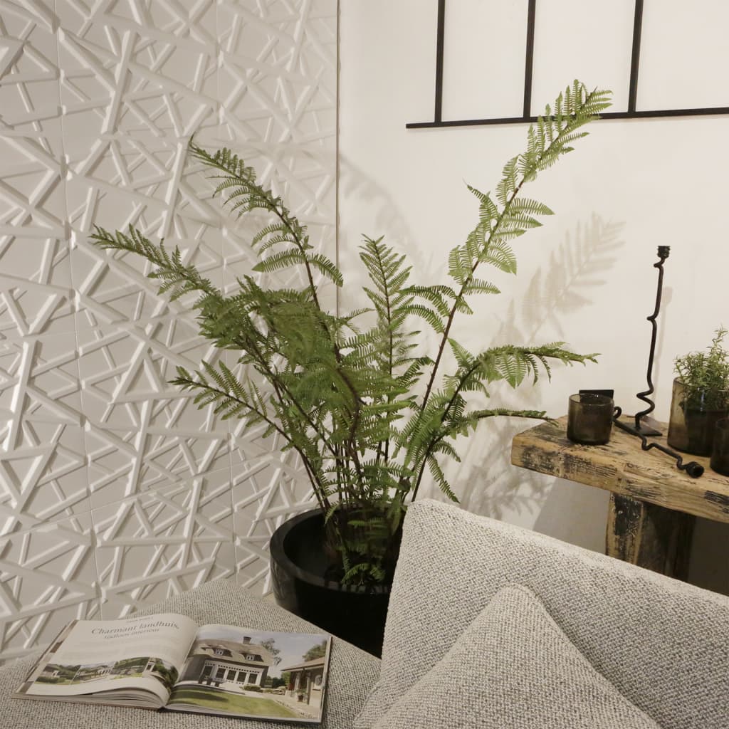 Paneles decorativos para pared 3D de Art3d, PVC, fibra vegetal/bambú, Blanco