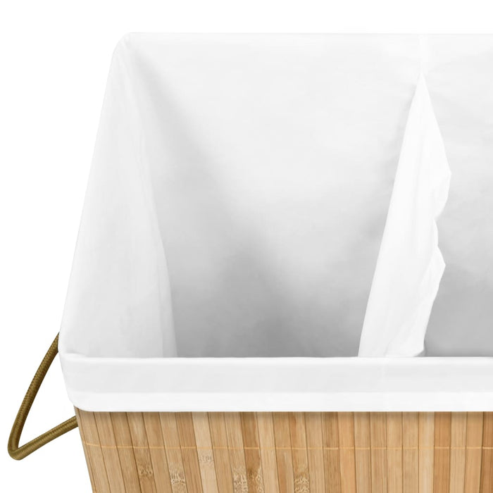 Lumaland cesto de ropa sucia de bambú con 2 bolsas de ropa sucia  extensibles  Tamaño aprox. 73 cm de alto x 64 cm de ancho x 33 cm de  profundidad [Amarillo] 
