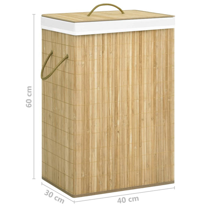 VXL Cesto De Ropa Sucia De Bambú 72 L