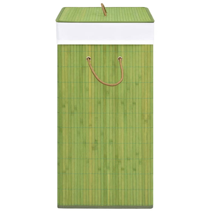 VXL Cesto De Ropa Sucia De Bambú Verde 100 L