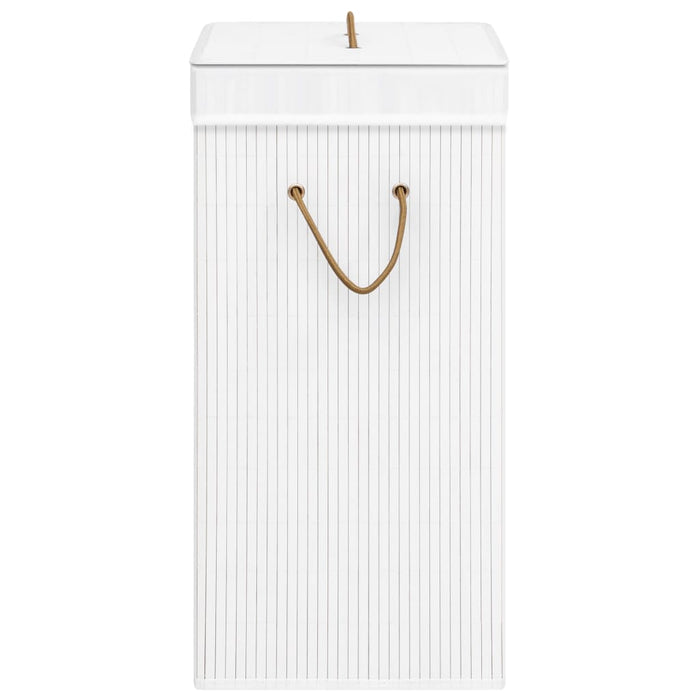Cesta plegable de bambú para la ropa sucia con tapa, elementos esenciales  de decoración para cualquier habitación, extragrande, ovalada, color blanco