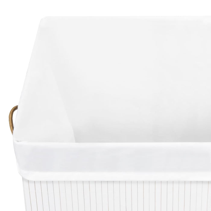 VXL White Bamboo Laundry Basket 83 L