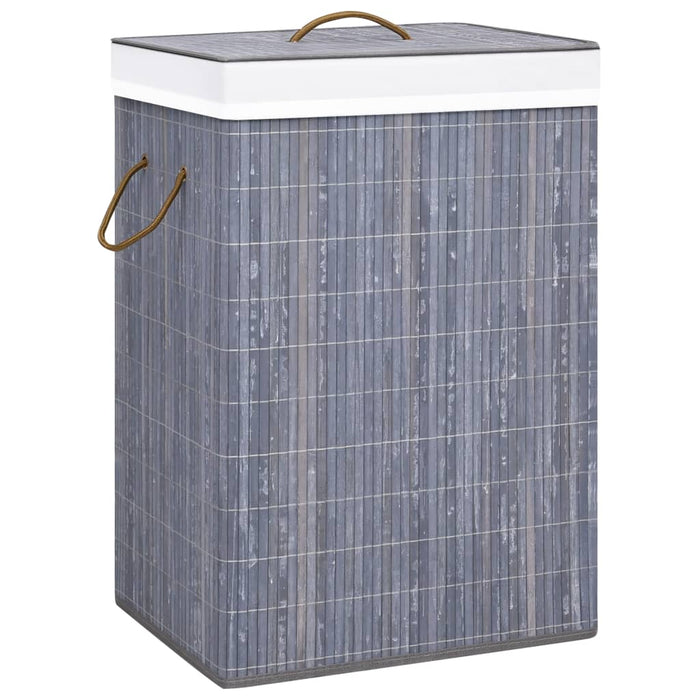 VXL Gray Bamboo Laundry Basket