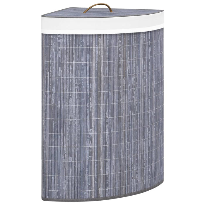 VXL Gray Bamboo Corner Laundry Basket 60 L