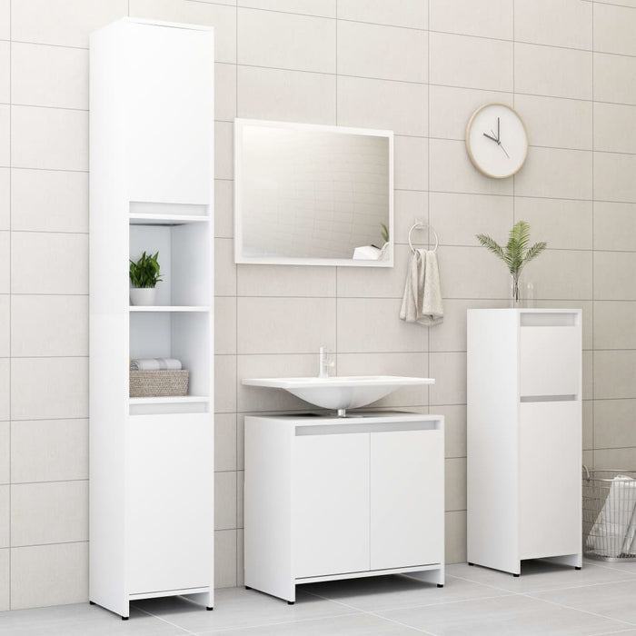 VXL White plywood bathroom cabinet 60x33x61 cm