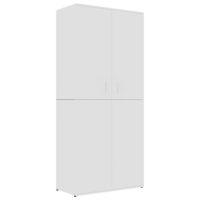 VXL White chipboard shoe cabinet 80x39x178 cm