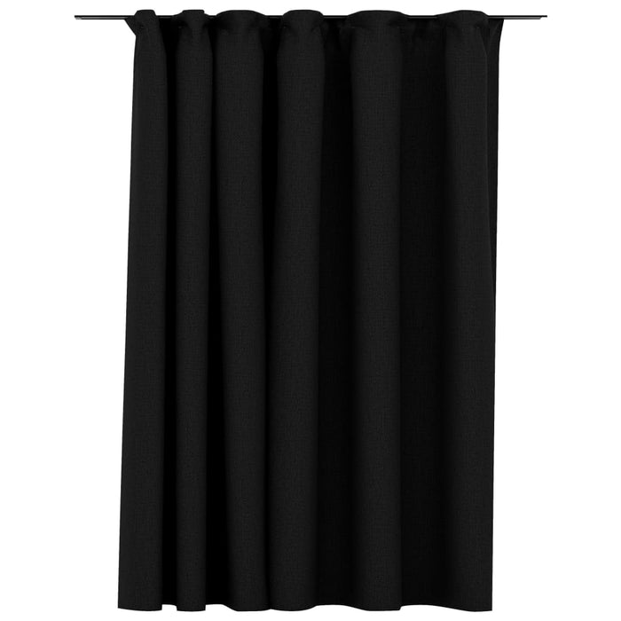 VXL Blackout Curtain with Hooks Linen Look Anthracite Gray 290X245Cm