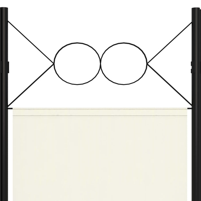 VXL Biombo divisor de 3 paneles blanco crema 120x180 cm