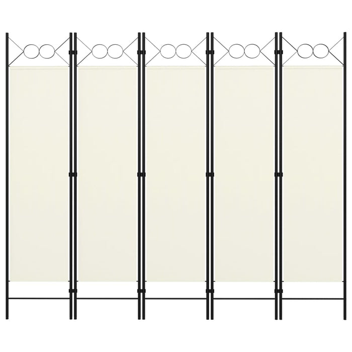 VXL Divider screen with 5 panels cream white 200x180 cm