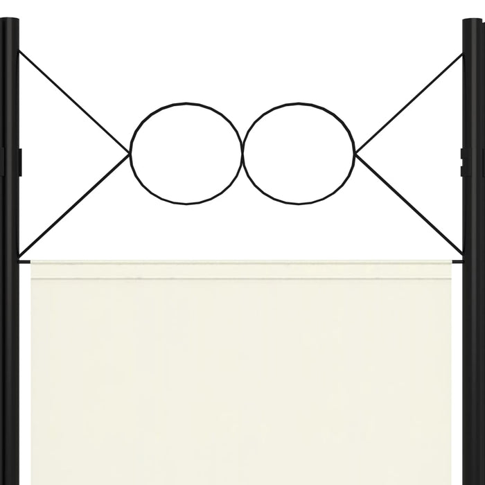 VXL Biombo divisor de 5 paneles blanco crema 200x180 cm